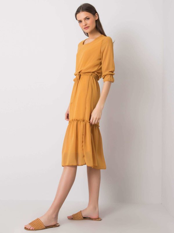 Wholesale Mustard dress Lamire RUE PARIS