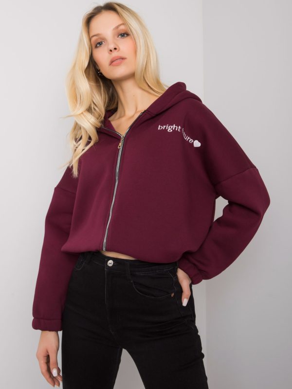 Wholesale Burgundy sweatshirt with embroidery Michelle RUE PARIS