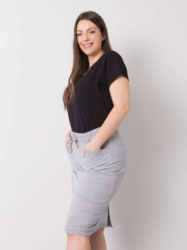 Wholesale Grey melange skirt plus size Thandie