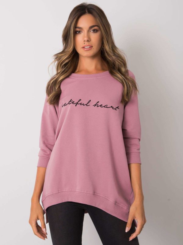 Wholesale Dirty pink sweatshirt for women without hood Karissa RUE PARIS