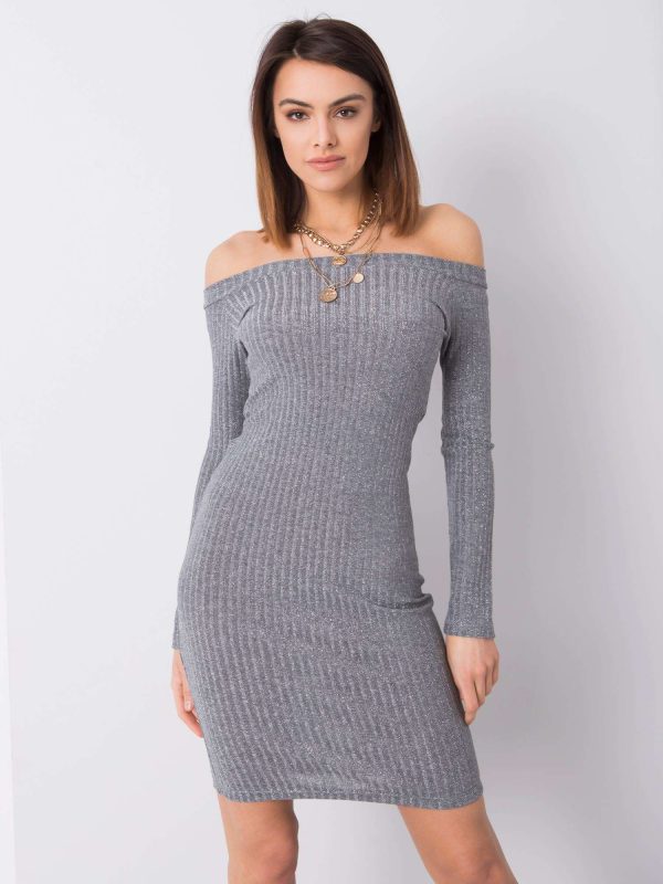 Wholesale Grey fitted dress Aidah RUE PARIS