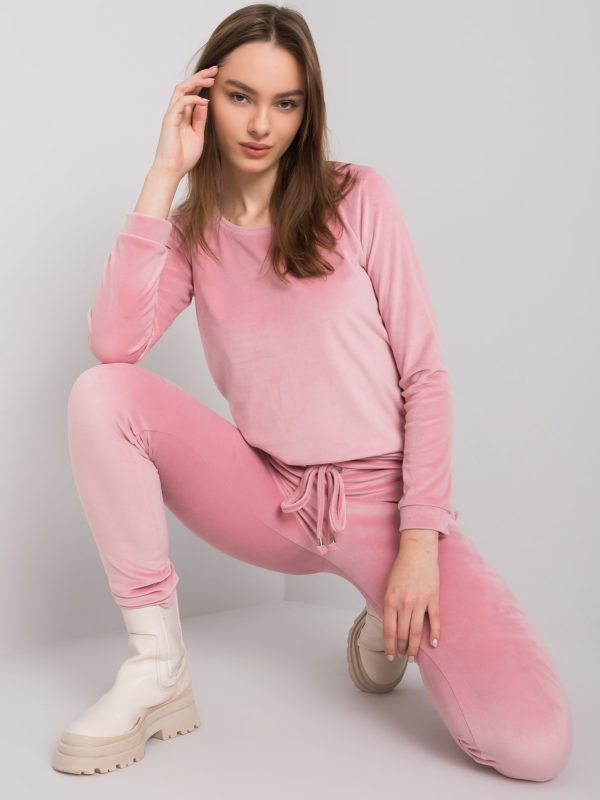 Wholesale Pale pink velour set Clarisa RUE PARIS