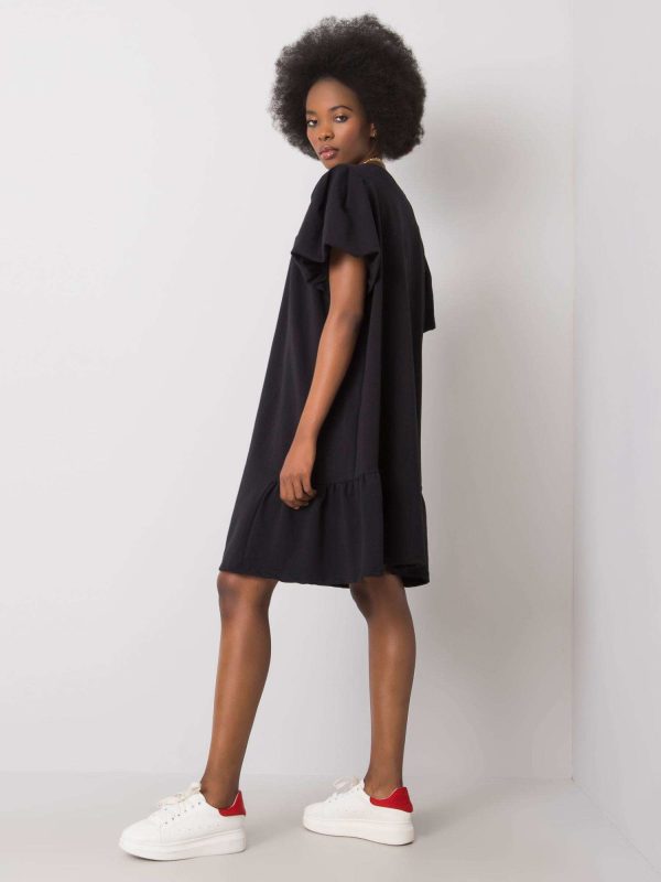 Wholesale Black cotton dress Liliyana RUE PARIS