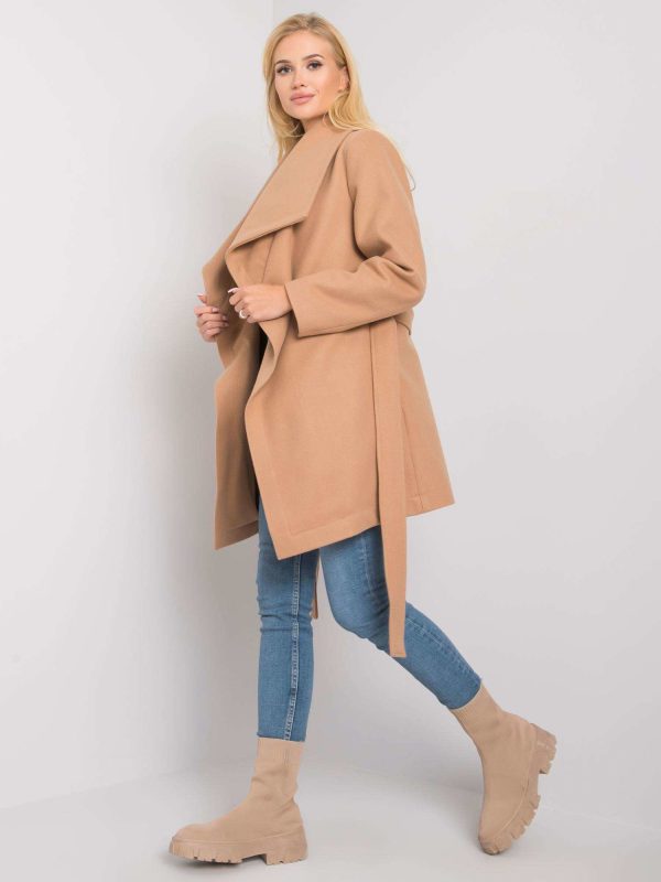 Wholesale Camel coat with wool Malou RUE PARIS