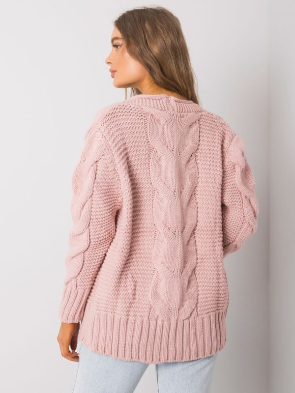 Wholesale Louissine RUE PARIS Dirty Pink Button Sweater