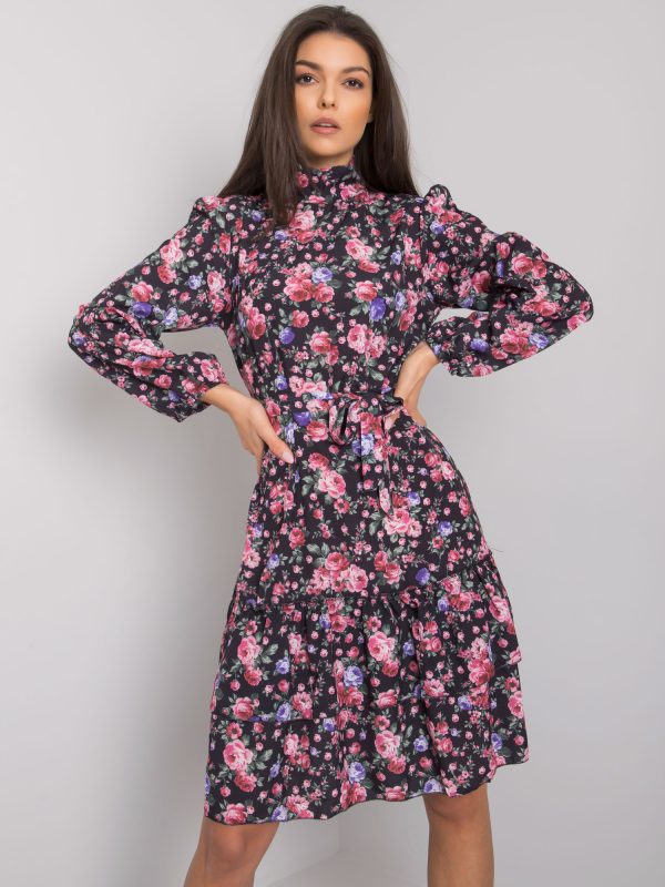 Wholesale Graphite pink flower dress Tenesha RUE PARIS