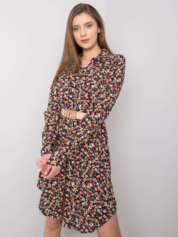 Wholesale Black flower dress Milla RUE PARIS