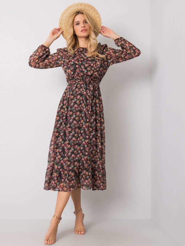 Wholesale Black flower dress Kinslee RUE PARIS