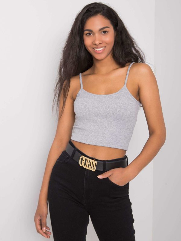 Wholesale Grey melange crop top Chelo RUE PARIS