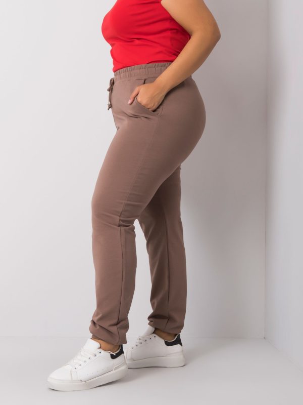 Wholesale Beatriz Brown Plus Size Sweatpants