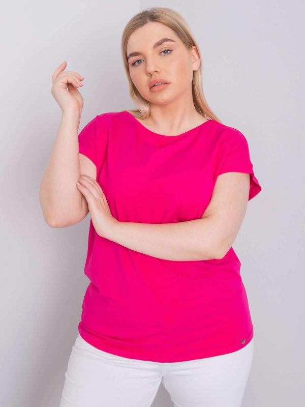 Wholesale Fuchsia T-shirt plus size Leanne