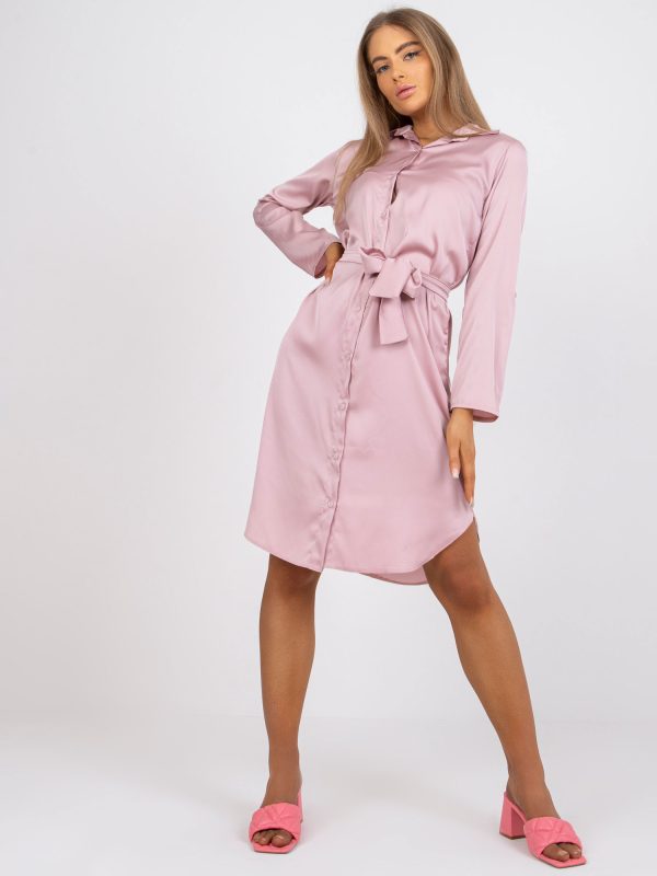 Wholesale Inga RUE PARIS Dirty Pink Long Sleeve Dress