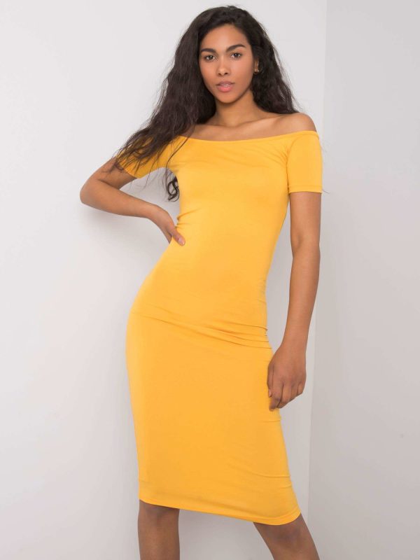 Wholesale Dark yellow casual dress Dorita RUE PARIS