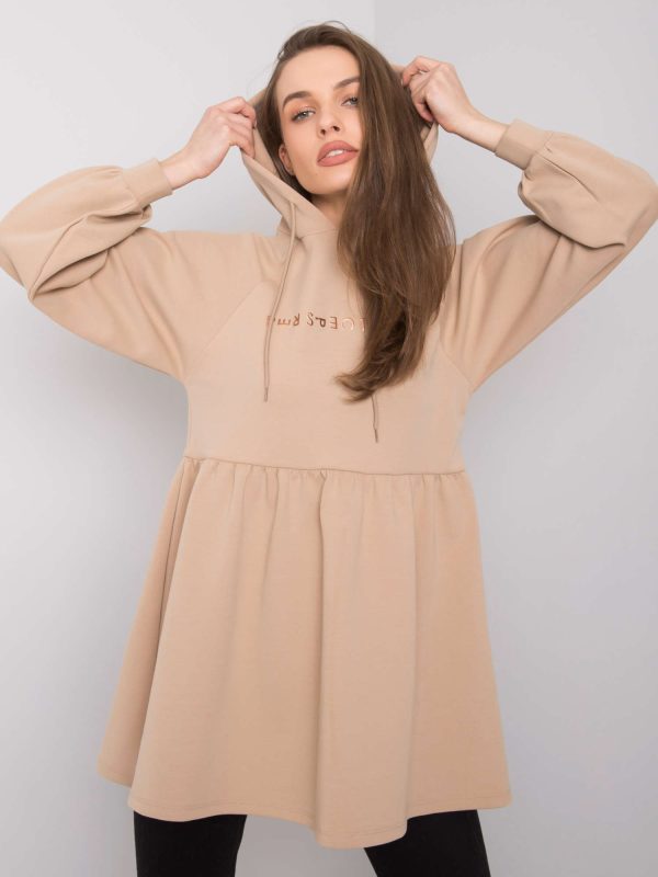 Wholesale Beige tunic with hood Eagle RUE PARIS