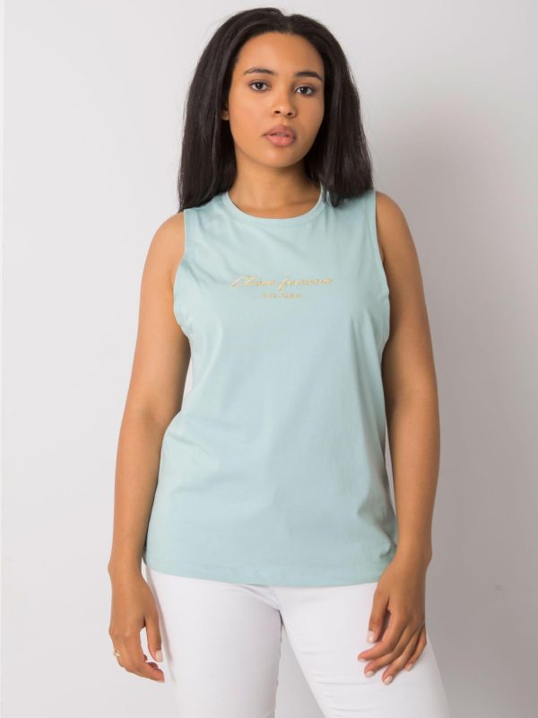 Wholesale Mint plus size cotton top Deann RUE PARIS