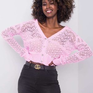 Wholesale Pink button-down sweater Meera RUE PARIS