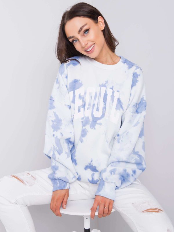 Wholesale Blue tie-dye sweatshirt Tamara RUE PARIS