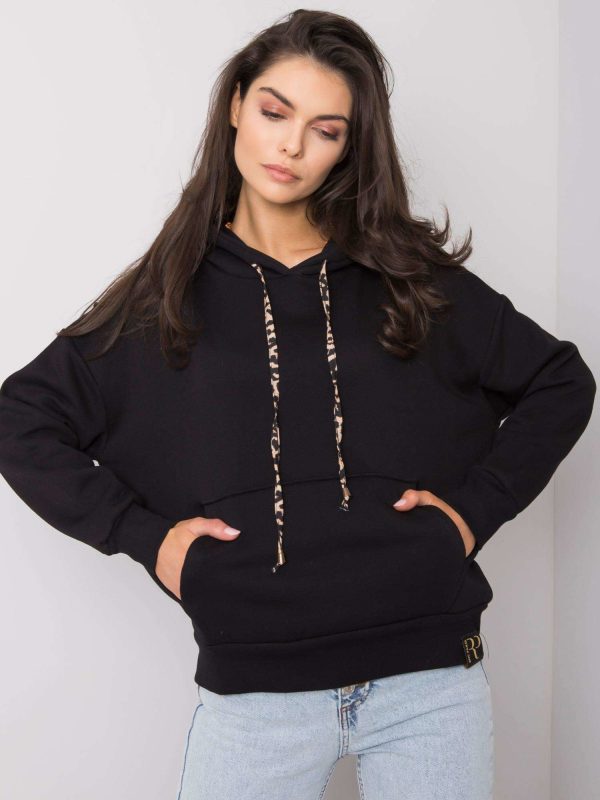 Wholesale Cintia RUE PARIS black kangaroo sweatshirt