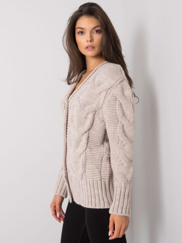 Wholesale Beige button-down sweater Louissine RUE PARIS