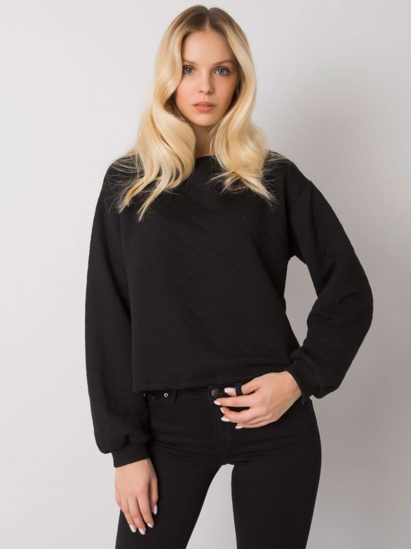 Wholesale Black quilted sweatshirt without hood Kerstine