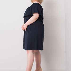 Wholesale Navy Blue Plus Size Cotton Keily Dress