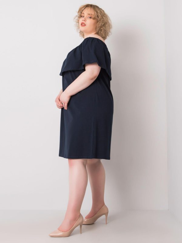 Wholesale Navy Blue Plus Size Cotton Keily Dress