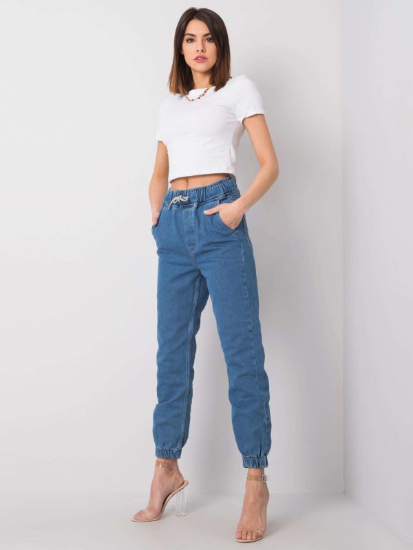 Wholesale Blue high-waisted jeans Harita RUE PARIS