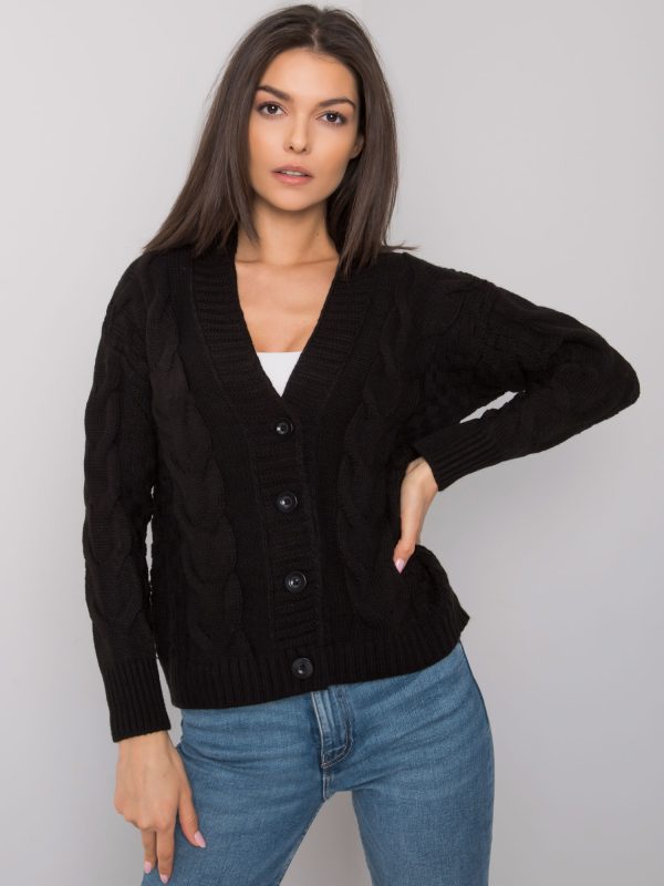 Wholesale Danville RUE PARIS black cardigan with braids