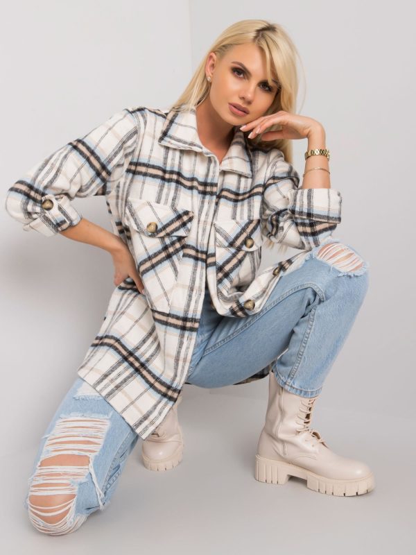 Wholesale Ecru-blue plaid shirt Cypher RUE PARIS