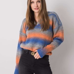 Wholesale Blue and orange jumper ombre Maritza RUE PARIS