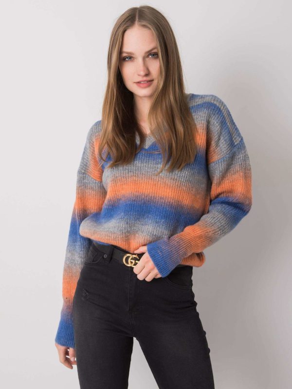 Wholesale Blue and orange jumper ombre Maritza RUE PARIS