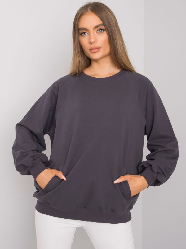 Wholesale Graphite sweatshirt with pockets Gaelle RUE PARIS