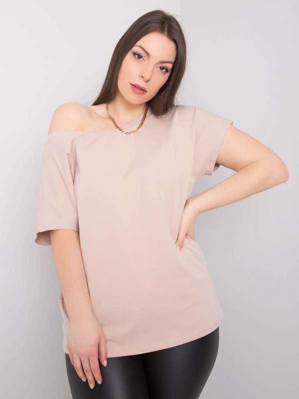 Wholesale Beige T-shirt plus size Beverly