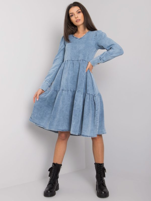 Wholesale Blue cotton dress Abila RUE PARIS