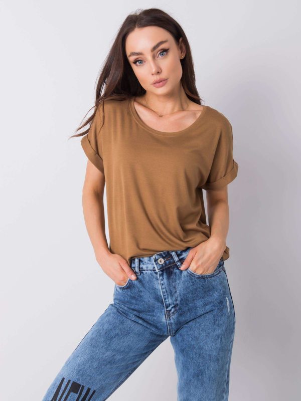 Wholesale Dark beige t-shirt Dafne RUE PARIS