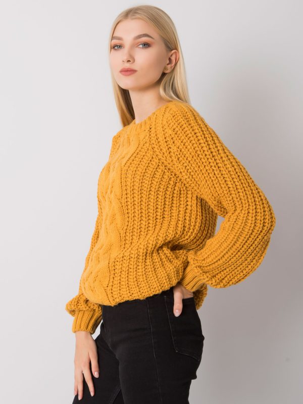 Wholesale Mustard sweater with braids Belfast RUE PARIS