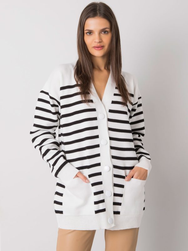 Wholesale Ecru striped cardigan Majestic RUE PARIS