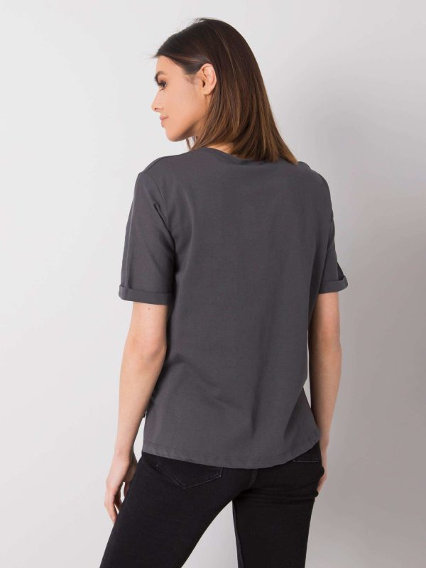 Wholesale Graphite cotton t-shirt Kaylee RUE PARIS