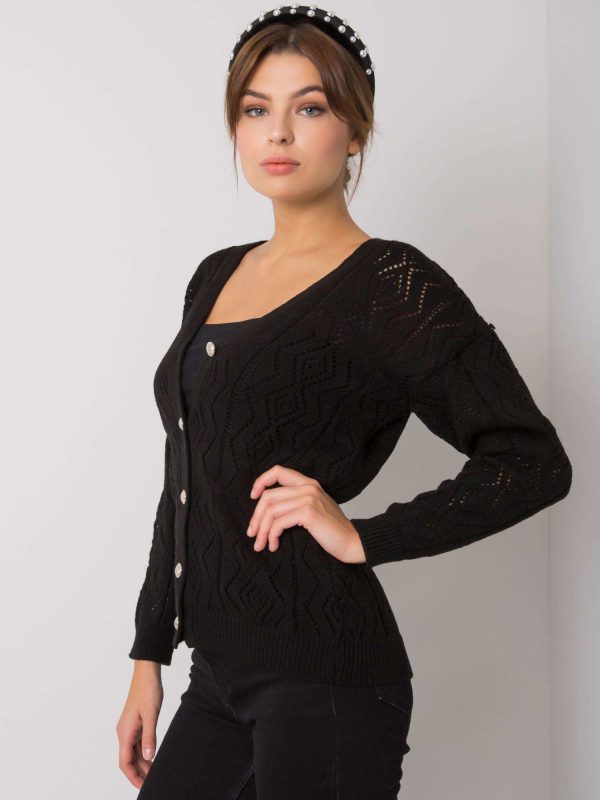 Wholesale Gregoire RUE PARIS Black Button Cardigan