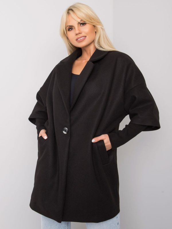 Wholesale Aliz RUE PARIS black loose coat