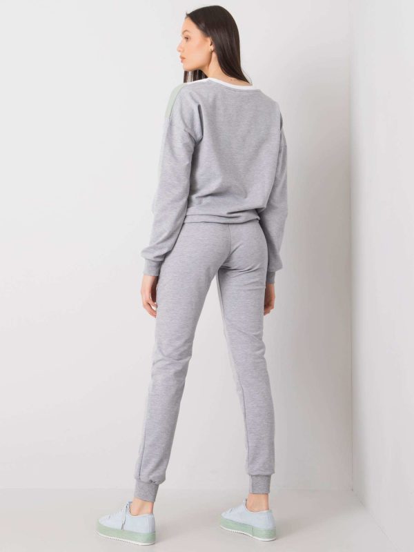 Wholesale Gray-pistachio sweatsuit set Hilda