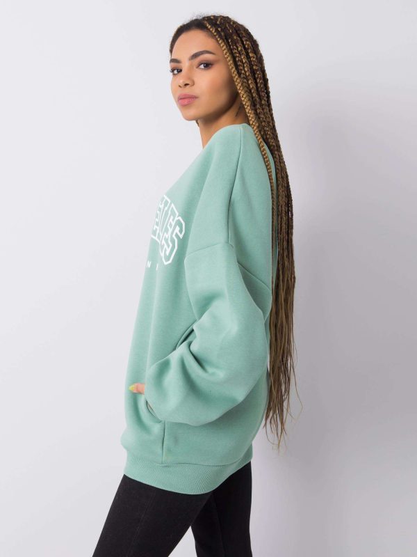 Wholesale Pistachio sweatshirt with print Amara RUE PARIS