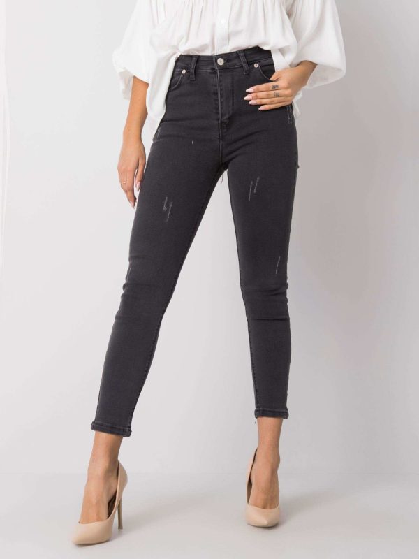 Wholesale Dark grey jeans Jasmina RUE PARIS