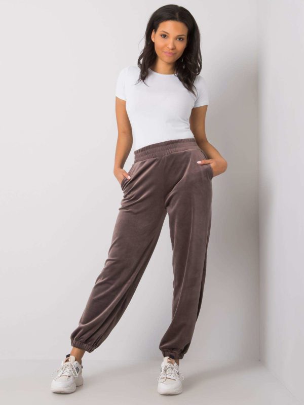 Wholesale Grey velour sweatpants Nandini RUE PARIS