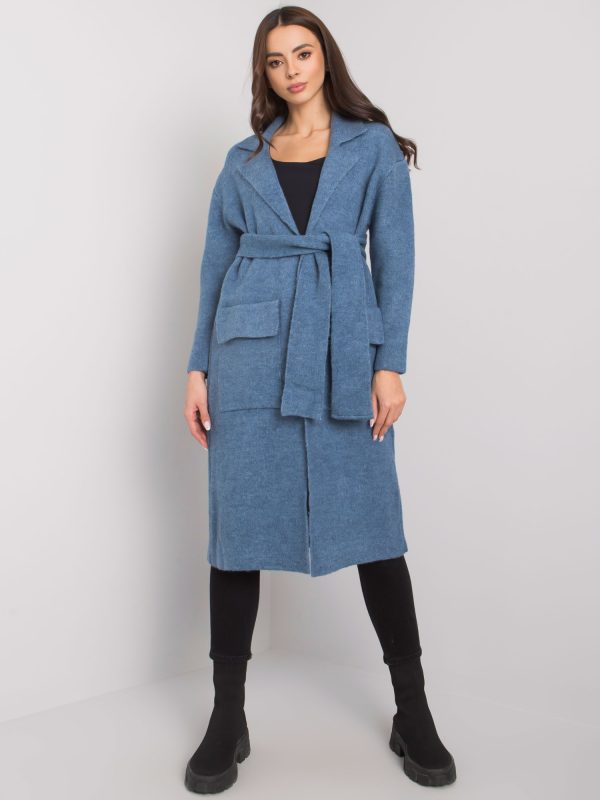 Wholesale Blue cardigan with binding Cordie RUE PARIS