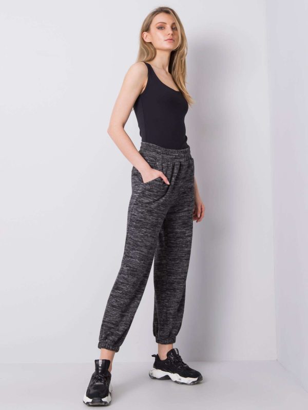 Wholesale Dark grey melange sweatpants Bridget RUE PARIS