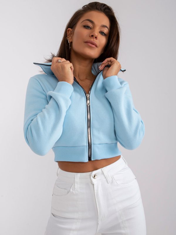 Wholesale Light blue short sweatshirt Ann RUE PARIS