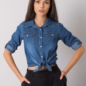 Wholesale Dark Blue Women's Denim Shirt Durham RUE PARIS