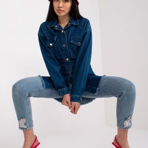 Wholesale Blue denim shirt with stripe RUE PARIS