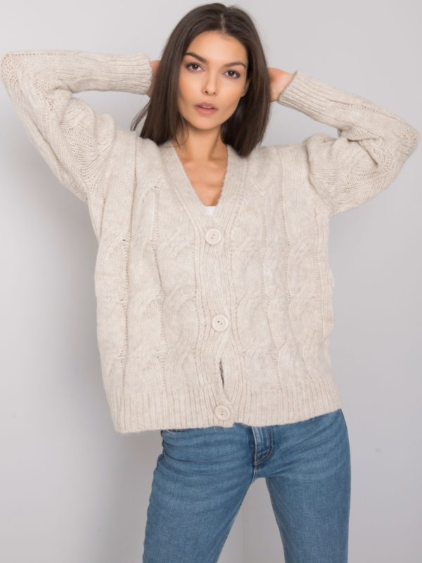 Wholesale Beige cardigan with braids Nashville RUE PARIS